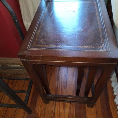 leather top end table