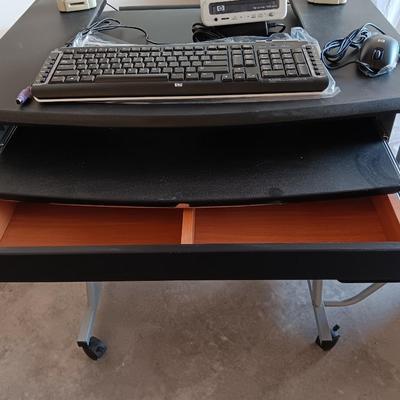Small computer desk with printer stand - with computer accessories some new!