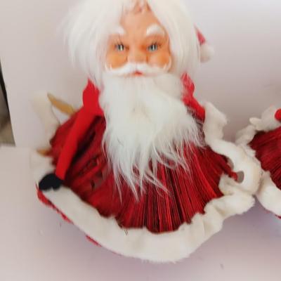 Home-made Vintage Christmas Santa & Mrs. made from paperback books