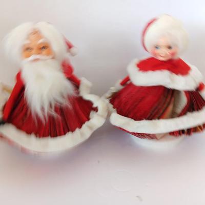 Home-made Vintage Christmas Santa & Mrs. made from paperback books