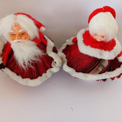 Home-made Vintage Christmas Santa & Mrs. made from paperback books