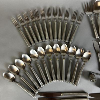 720 Full Set of Gorham "Octette" Pewter Kitchen Flatware
