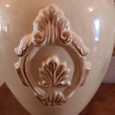 Decorative vintaged yellow 13" pottery accent vase
