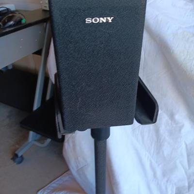 TWO sets of surround sound speakers with 2 stands - Panasonic & Sony with Subwoofers