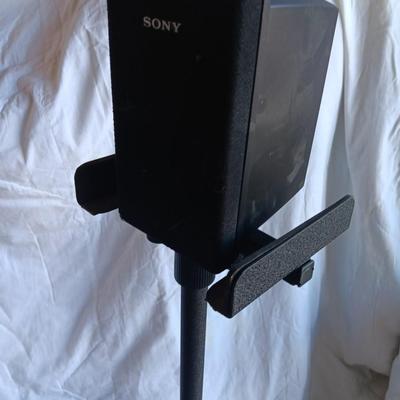 TWO sets of surround sound speakers with 2 stands - Panasonic & Sony with Subwoofers