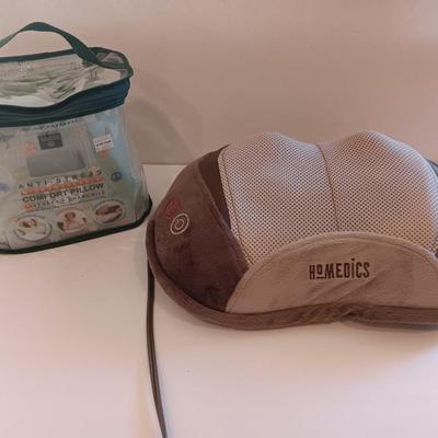 Homedics Electric heated vibrating neck massager pillow with scented stress relief comfort pillow new in bag