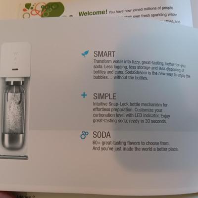 Soda stream machine with instruction manual and original box - like new!