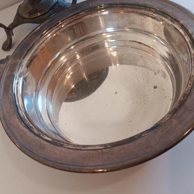Antique Sheridan Silver Unique TROPHY Fondue pot with original stand and burner - Brookfield invitation Flight winner 1970