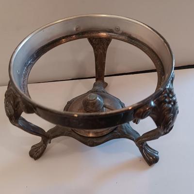 Antique Sheridan Silver Unique TROPHY Fondue pot with original stand and burner - Brookfield invitation Flight winner 1970