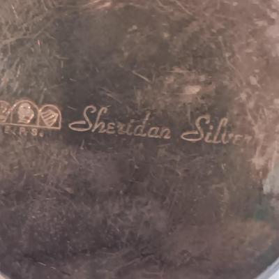Antique Sheridan Silver Unique TROPHY Fondue pot with original stand and burner - Brookfield invitation Flight winner 1970