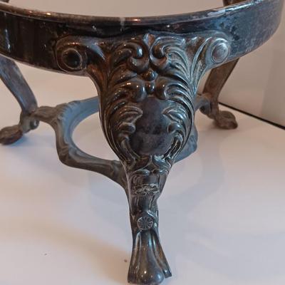 Antique Sheridan Silver Unique TROPHY Fondue pot with original stand and burner - Brookfield invitation Flight winner 1970