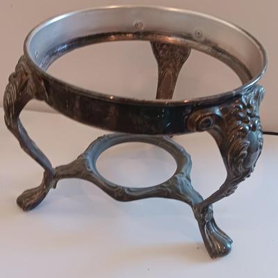 Antique Sheridan Silver Unique TROPHY Fondue pot with original stand and burner - Brookfield invitation Flight winner 1970