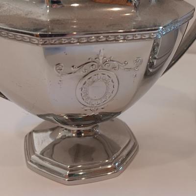 Antique L.F. & C. Art Deco Universal electric percolator /brew coffee pot with matching cream & sugar