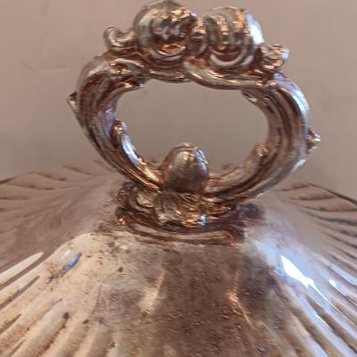 Antique Leonard Silverplate lidded dish with glass insert casserole dishes