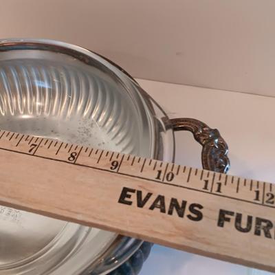 Antique Leonard Silverplate lidded dish with glass insert casserole dishes