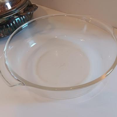 Antique Leonard Silverplate lidded dish with glass insert casserole dishes