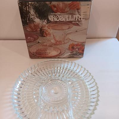 Vintage Rosaline dinnerware 16-piece Hostess set pink swirl Arcoroc made in France - PINK DEPRESSION GLASS New in package