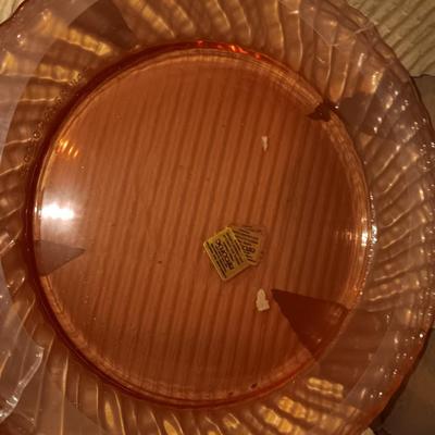 Vintage Rosaline dinnerware 16-piece Hostess set pink swirl Arcoroc made in France - PINK DEPRESSION GLASS New in package