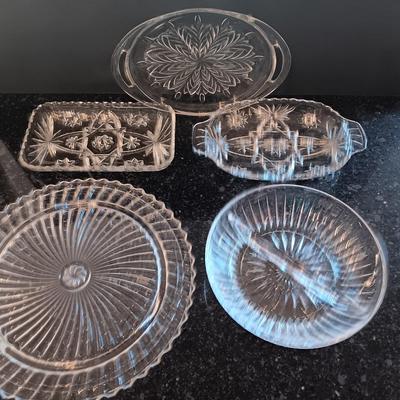 Beautiful, pressed glass dishware