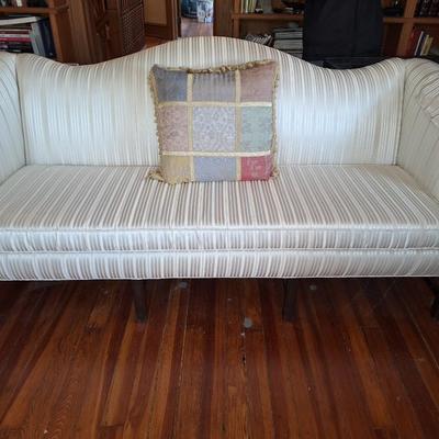 white striped couch