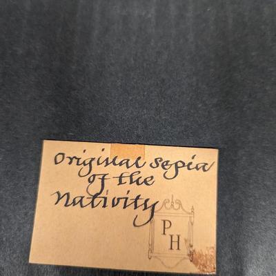 Original Sepia Of The Nativity Art