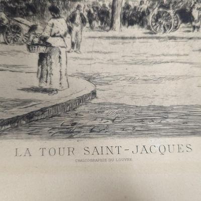 LA Tour Saint - Jacques Eau Forte Original Art