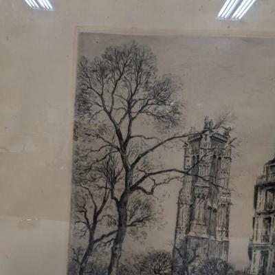 LA Tour Saint - Jacques Eau Forte Original Art