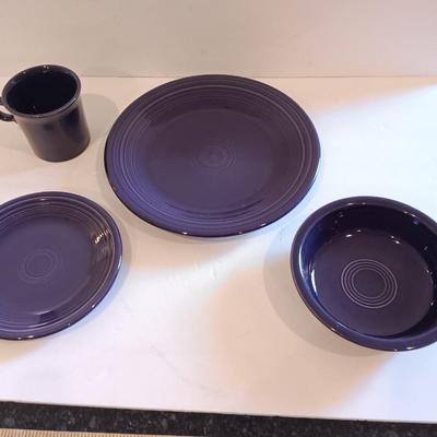 Fun Purple Homer Laughlin Fiesta dinnerware set Made in USA