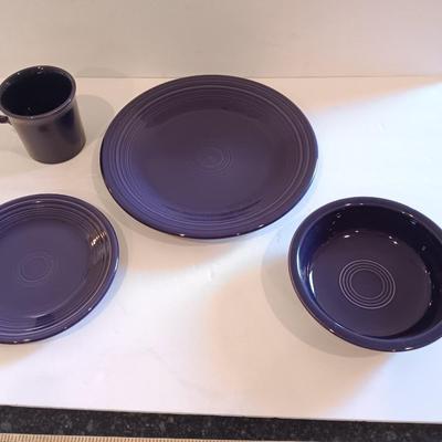 Fun Purple Homer Laughlin Fiesta dinnerware set Made in USA
