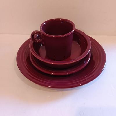 Fun Claret Homer Laughlin Fiesta dinnerware set Made in USA