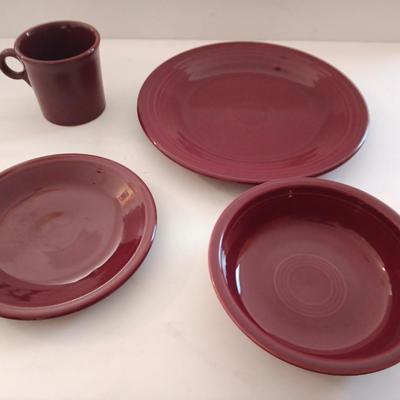 Fun Claret Homer Laughlin Fiesta dinnerware set Made in USA