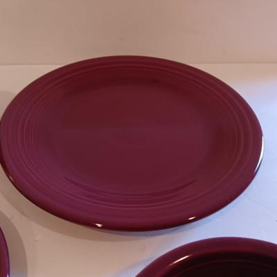 Fun Claret Homer Laughlin Fiesta dinnerware set Made in USA