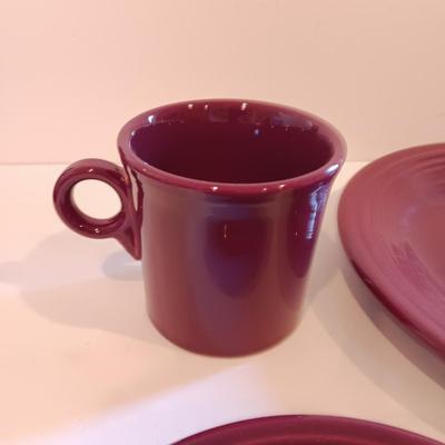 Fun Claret Homer Laughlin Fiesta dinnerware set Made in USA