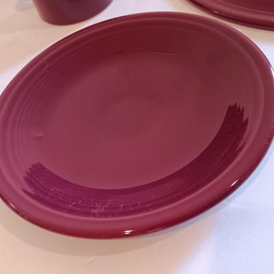 Fun Claret Homer Laughlin Fiesta dinnerware set Made in USA