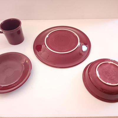 Fun Claret Homer Laughlin Fiesta dinnerware set Made in USA