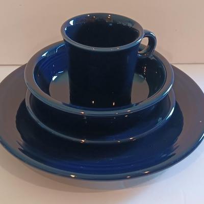 Fun Cobalt Homer Laughlin Fiesta dinnerware set Made in USA