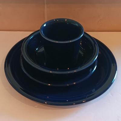Fun Cobalt Homer Laughlin Fiesta dinnerware set Made in USA