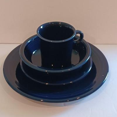 Fun Cobalt Homer Laughlin Fiesta dinnerware set Made in USA