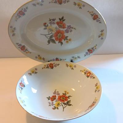 Dynasty fine China DALIAN Pattern vegetable bowl and platter