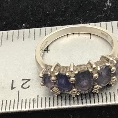 Large Beautiful 925 Silver Ring With Stones