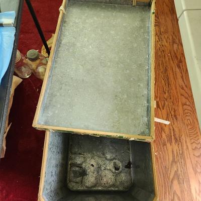 Vintage Metal Lined Japanese Tea Transport Shipping Crate Trunk