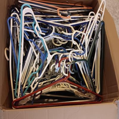 Large box of assorted multi colors Clothes hangers