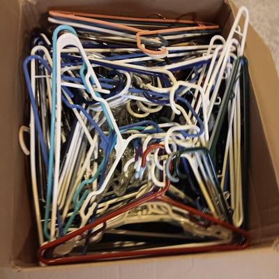 Large box of assorted multi colors Clothes hangers