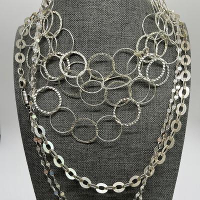 LOT 338: Sterling Silver Necklaces - 60”, 68”, 24” - 69.92 grams
