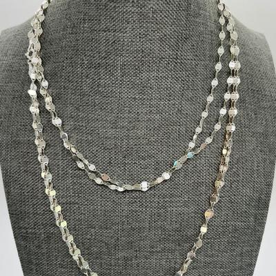 LOT 338: Sterling Silver Necklaces - 60”, 68”, 24” - 69.92 grams