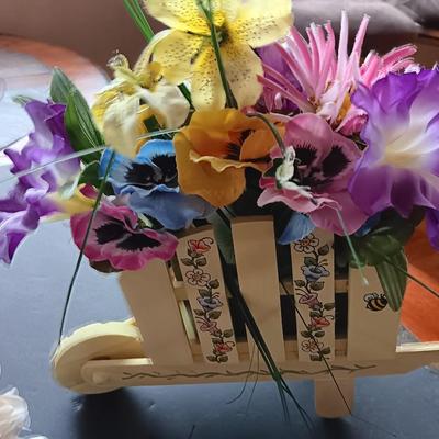 Easter figures and Faux flower bouquets - precious moments figure -