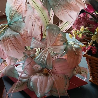 Easter figures and Faux flower bouquets - precious moments figure -