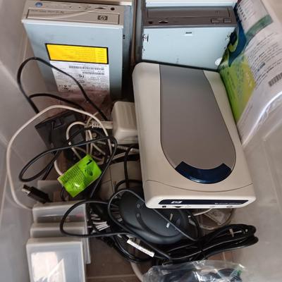 Assortment of computer keyboards and drives and other Computer accessories