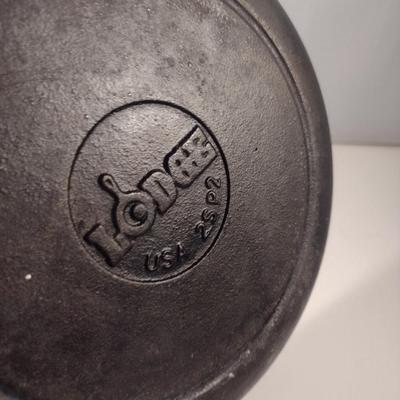 Lodge Covered Cast Iron Pot- Approx 8 1/4" in Diameter, 3" Deep