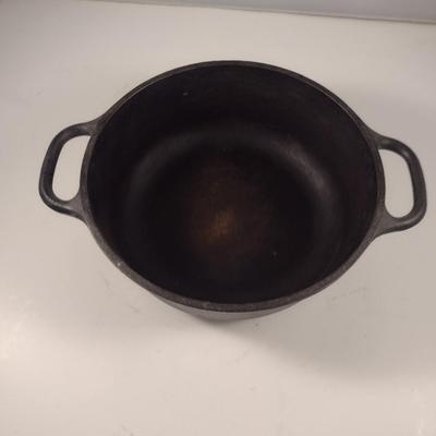 Lodge Covered Cast Iron Pot- Approx 8 1/4" in Diameter, 3" Deep
